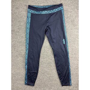 Swix Leggings Womens Large Blue Fair Isle Ankle Thermal Ski Base Layer Pants